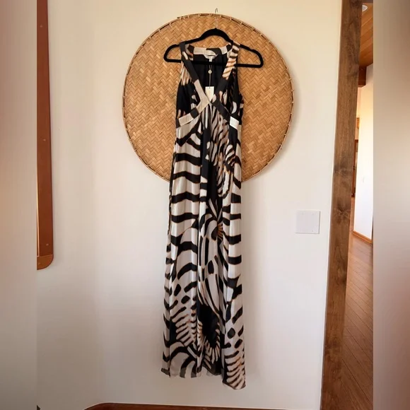 ROBERTO CAVALLI TARGET AUSTRALIA BROWN ANIMAL PRINT MAXI DRESS RESORT-WEAR NWT - Picture 3 of 15